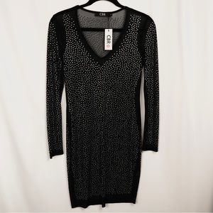 CBR Black Sheer Rhinestone Dress